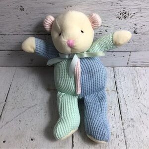 VTG Plush Waffle Thermal Bear Baby Rattle Soft Classics Toys R Us Stuffed Animal
